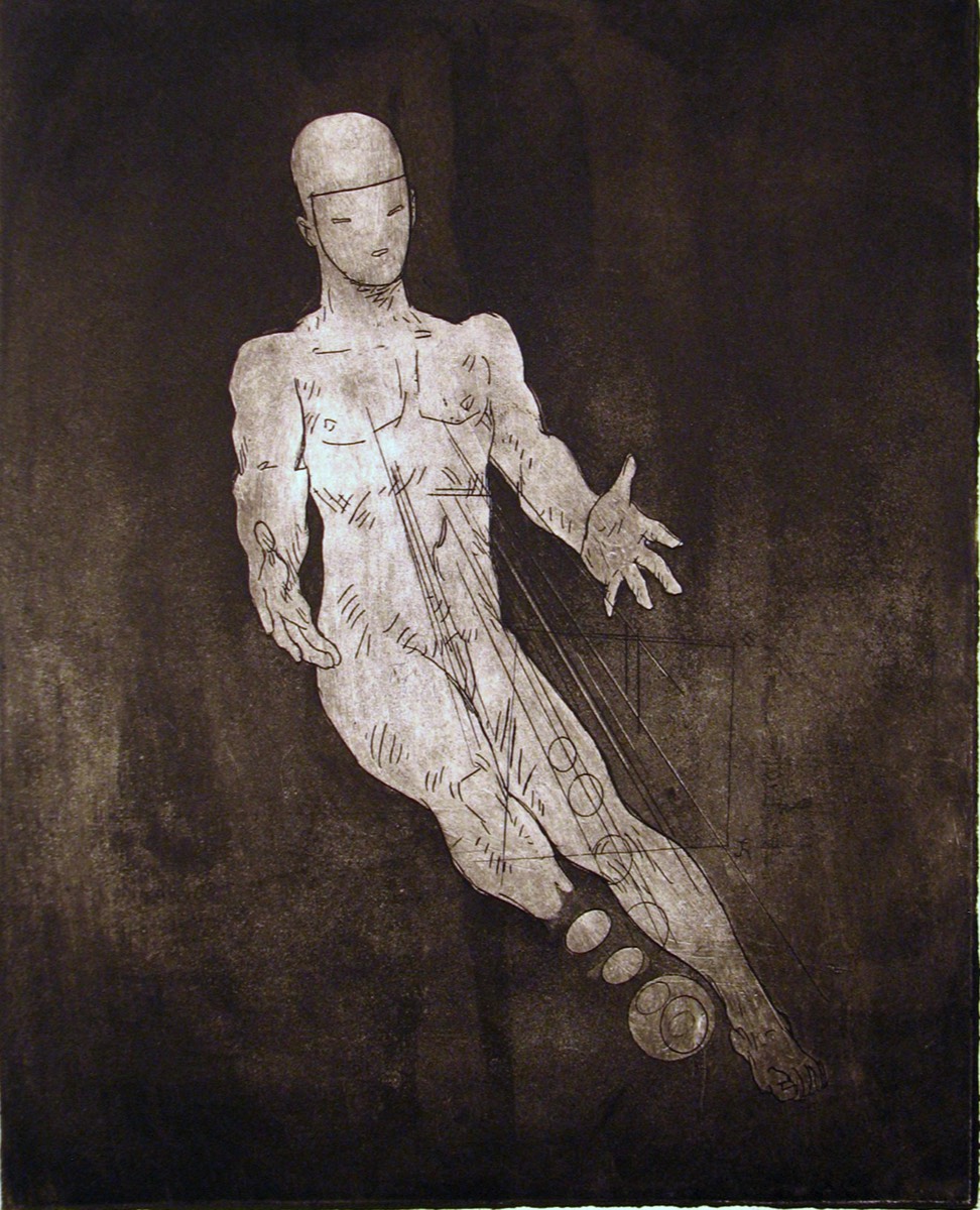 Floating figure, intaglio